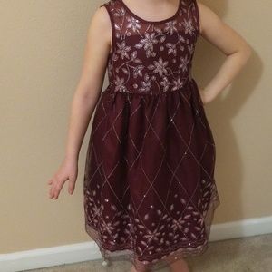 Beautiful sparkle maroon holiday dress